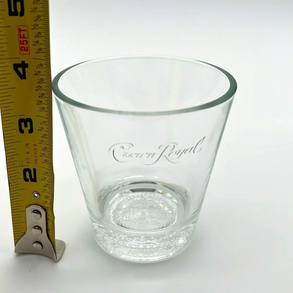 Crown Royal Canadian Whiskey Embossed Rocks Tumbler Bar Glasses (Set of 2)